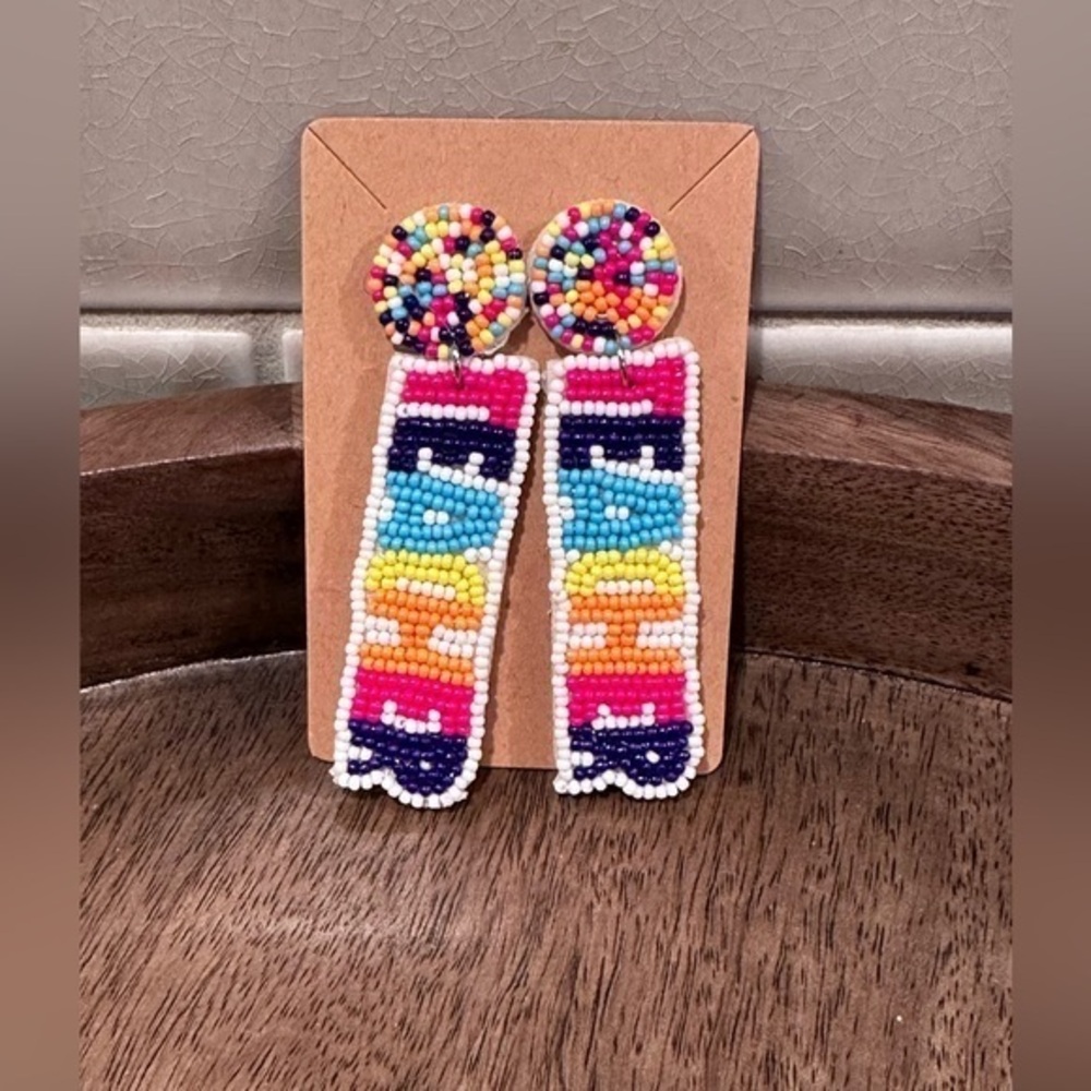 Teacher Beaded Earrings Seed Bead Earrings NEW
